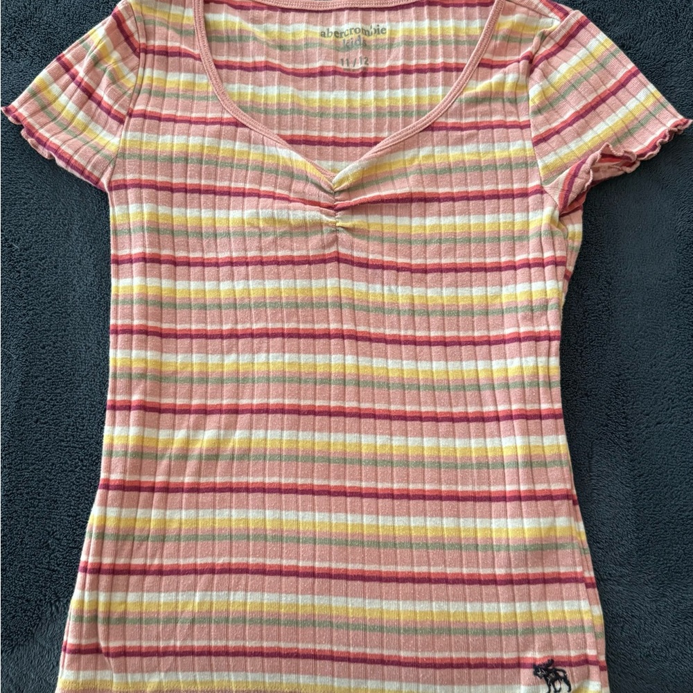 Abercrombie girls pink/yellow blouse